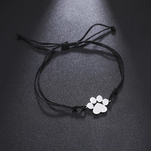bracelet corde patte chien noir