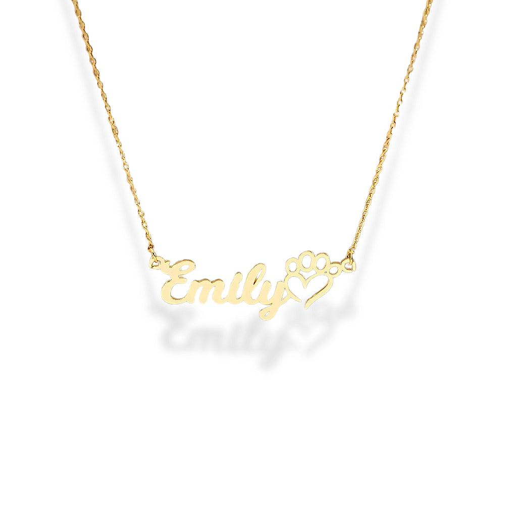 Collier Prénom Personnalisée Coeur & Patte