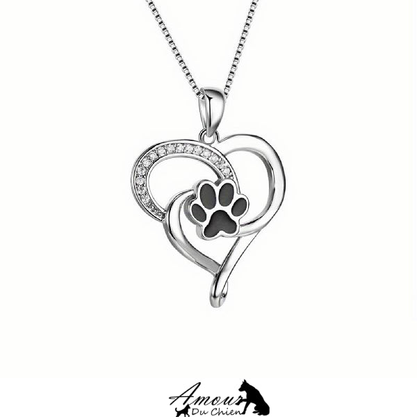 Collier Coeur et Patte de Chien Femmes