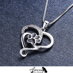 Collier Coeur et Patte de Chien pour Femmes