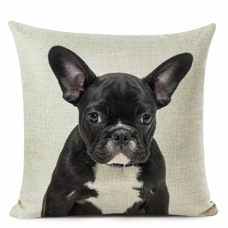 Housse de Coussin Bulldog Imprimé