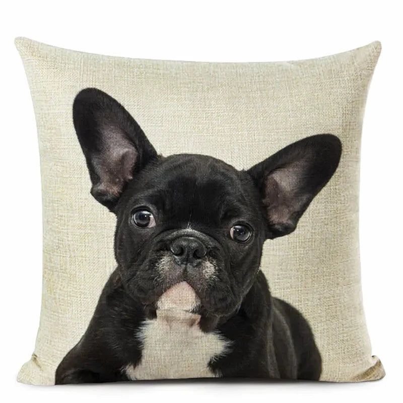 Housse de Coussin Bulldog Imprimé