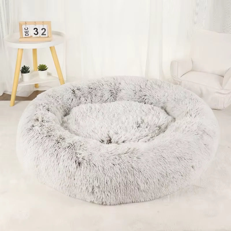 Lit Rond Moelleux pour Chien - Gris