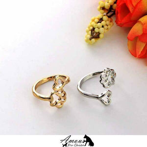 bague coeur et patte chien