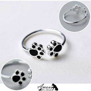 bague patte chien et chat femme
