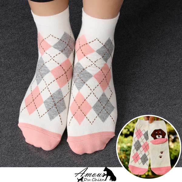 chaussette motif chien