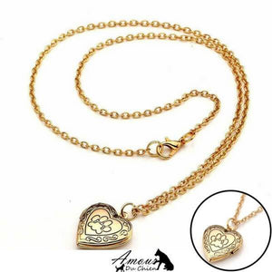 collier coeur et patte de chien