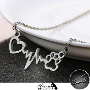 collier coeur patte chien