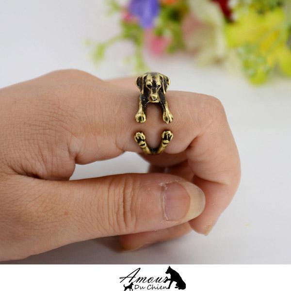 bague chien labrador doré