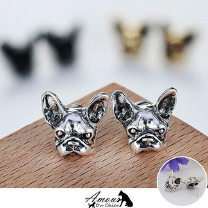 boucle d'oreille chien bouledogue