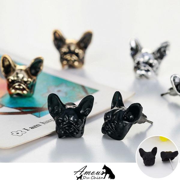 boucle d'oreille chien bouledogue