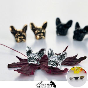 boucle d'oreille chien bouledogue