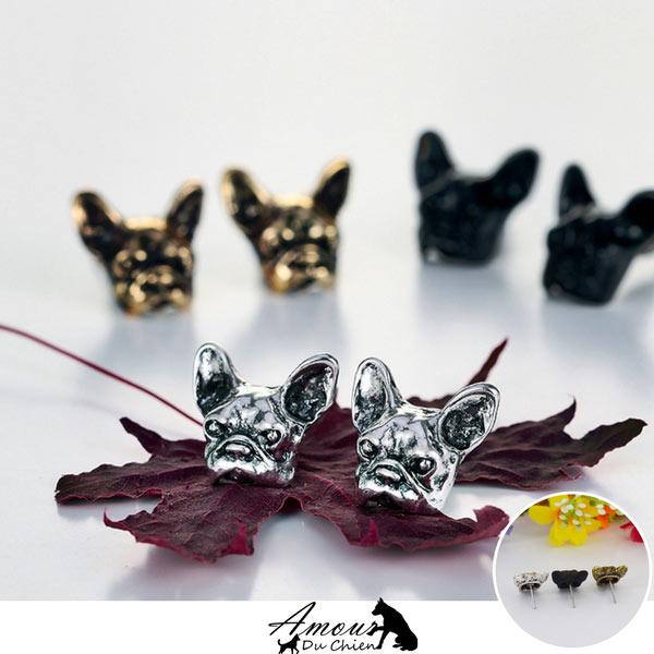 boucle d'oreille chien bouledogue