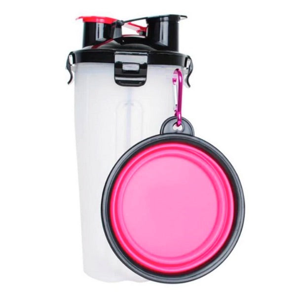 bouteille 2 en 1 chien voyage blanc