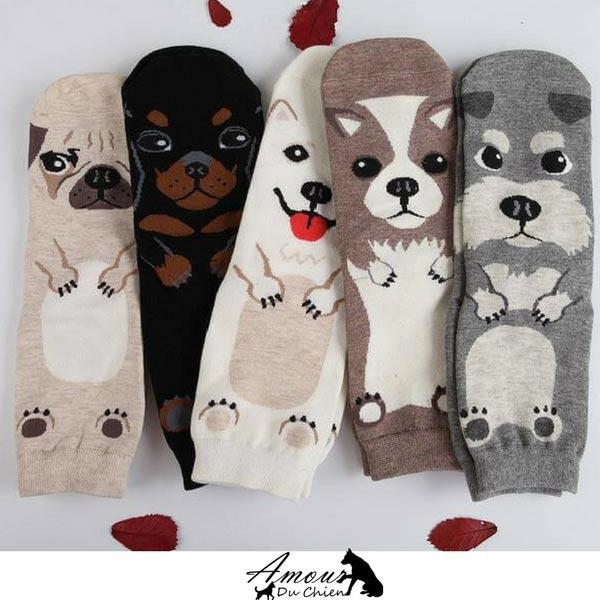 chaussette forme silhouette chien
