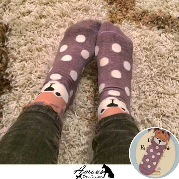 chaussette motif chien