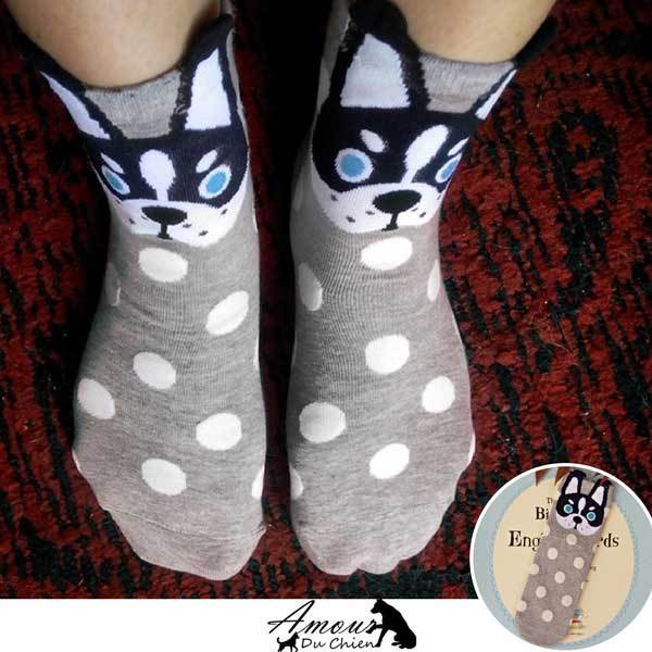 chaussette motif chien