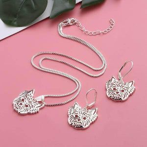 bijoux collier et boucles d'oreille yorkshire