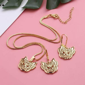 bijoux collier et boucles d'oreille yorkshire