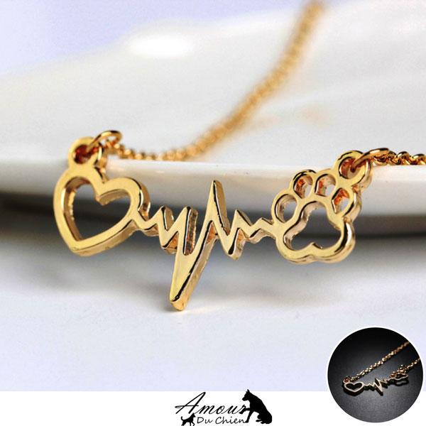 collier coeur patte chien