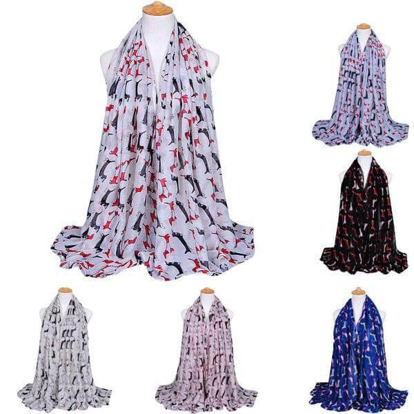 foulard motif chien femme