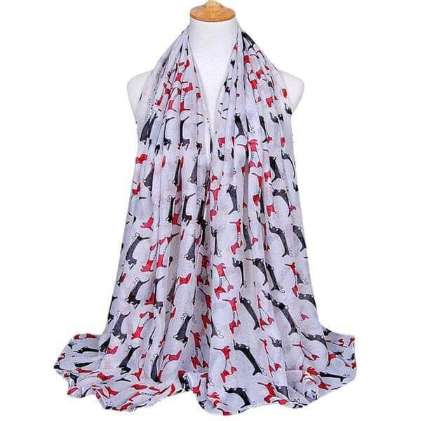 foulard motif chien femme