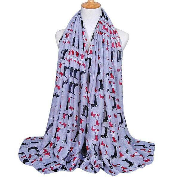 foulard motif chien femme