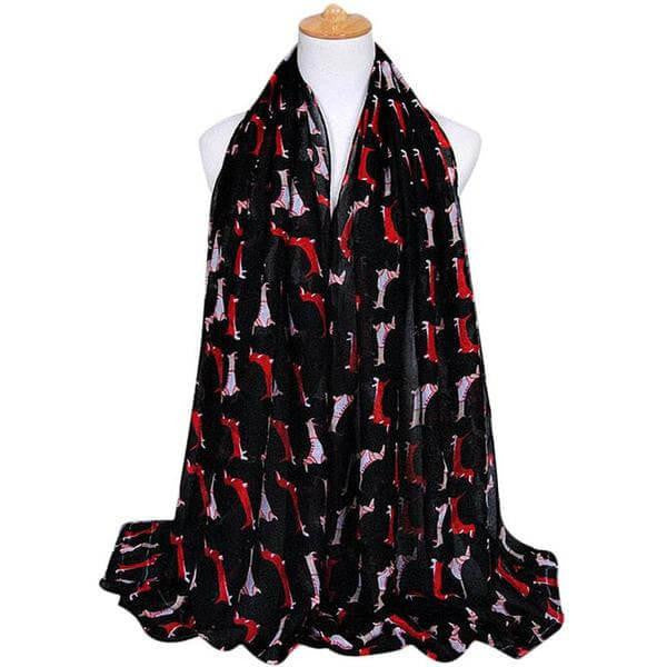 foulard motif chien femme