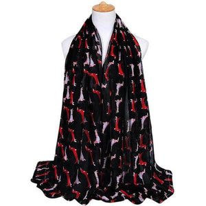 foulard motif chien femme