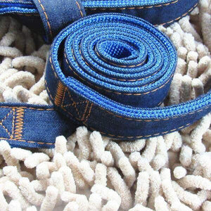 harnais et laisse en jean pour chien