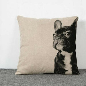 housse de coussin chien bouledogue