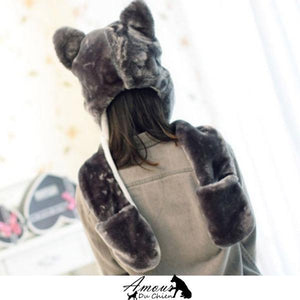 bonnet et echarpe chien husky