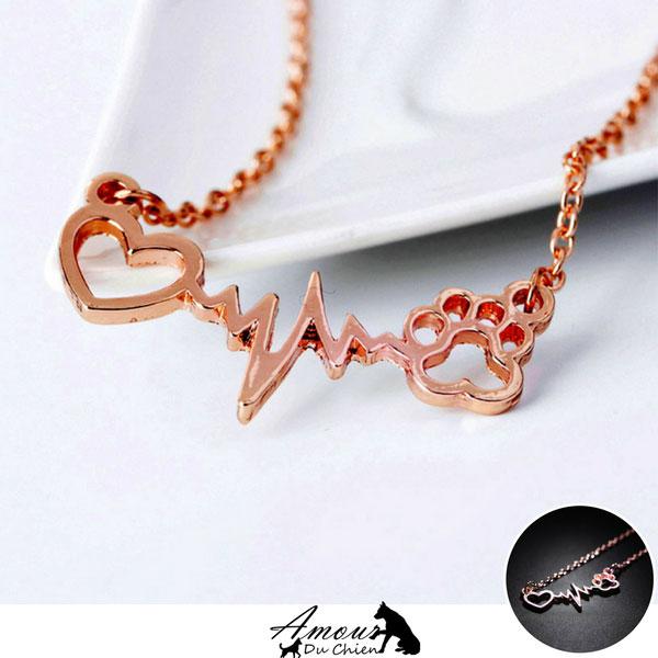 collier coeur patte chien