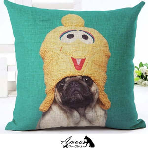 housse coussin chien carlin