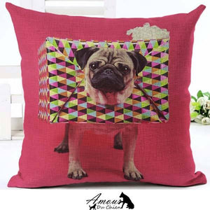 housse coussin chien carlin