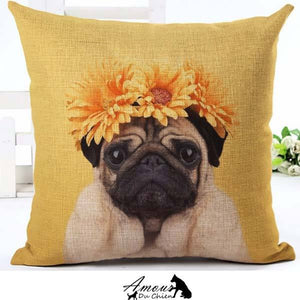 housse coussin chien carlin