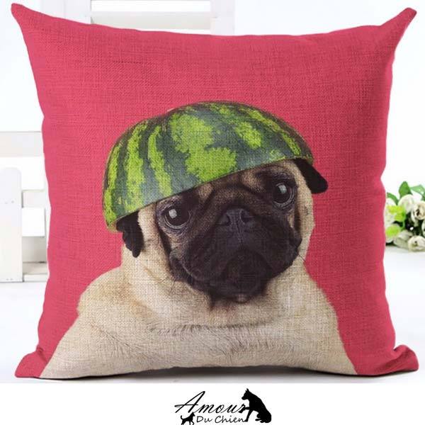 housse coussin chien carlin