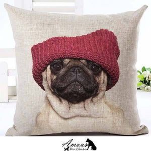 housse coussin chien carlin