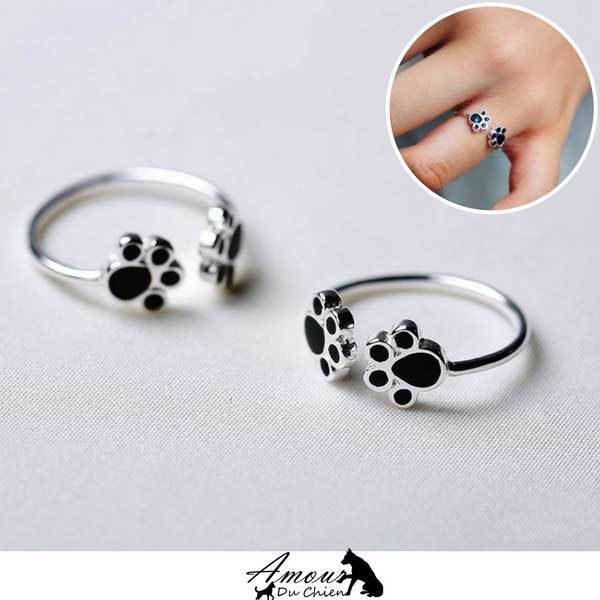 bague patte chien chat femme 