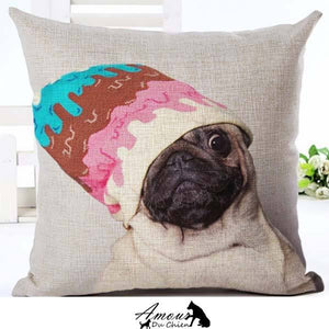 housse coussin chien carlin