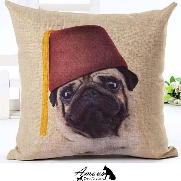 housse coussin chien carlin