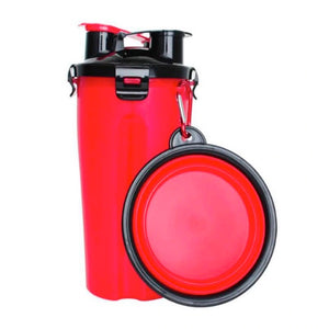 bouteille 2 en 1 chien voyage rouge