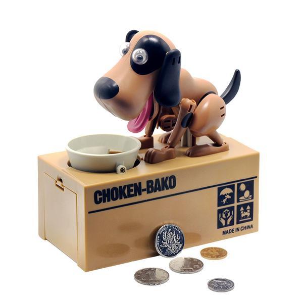 Tirelire chien mange pièce